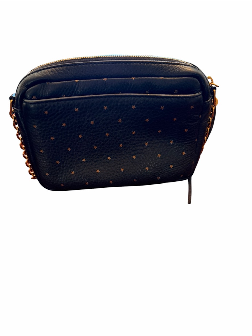 HOBO Black Star-Print Crossbody with Gold Chain Detail